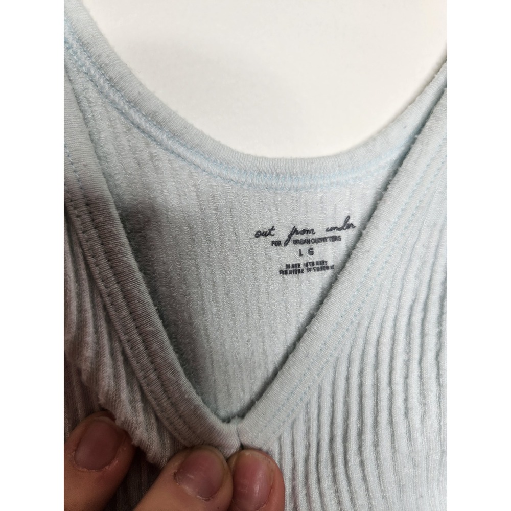 Urban Outfitters Drew Seamless Tank Top‎ Ribbed Modal Blue Size Large - Picture 4 of 8